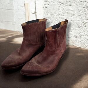 Ladies Brown Leather western boho Boots 6.5 coastal cowgirl